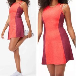 OUTDOOR VOICES Athena Dress in Poppy/Shiraz Combo, size S